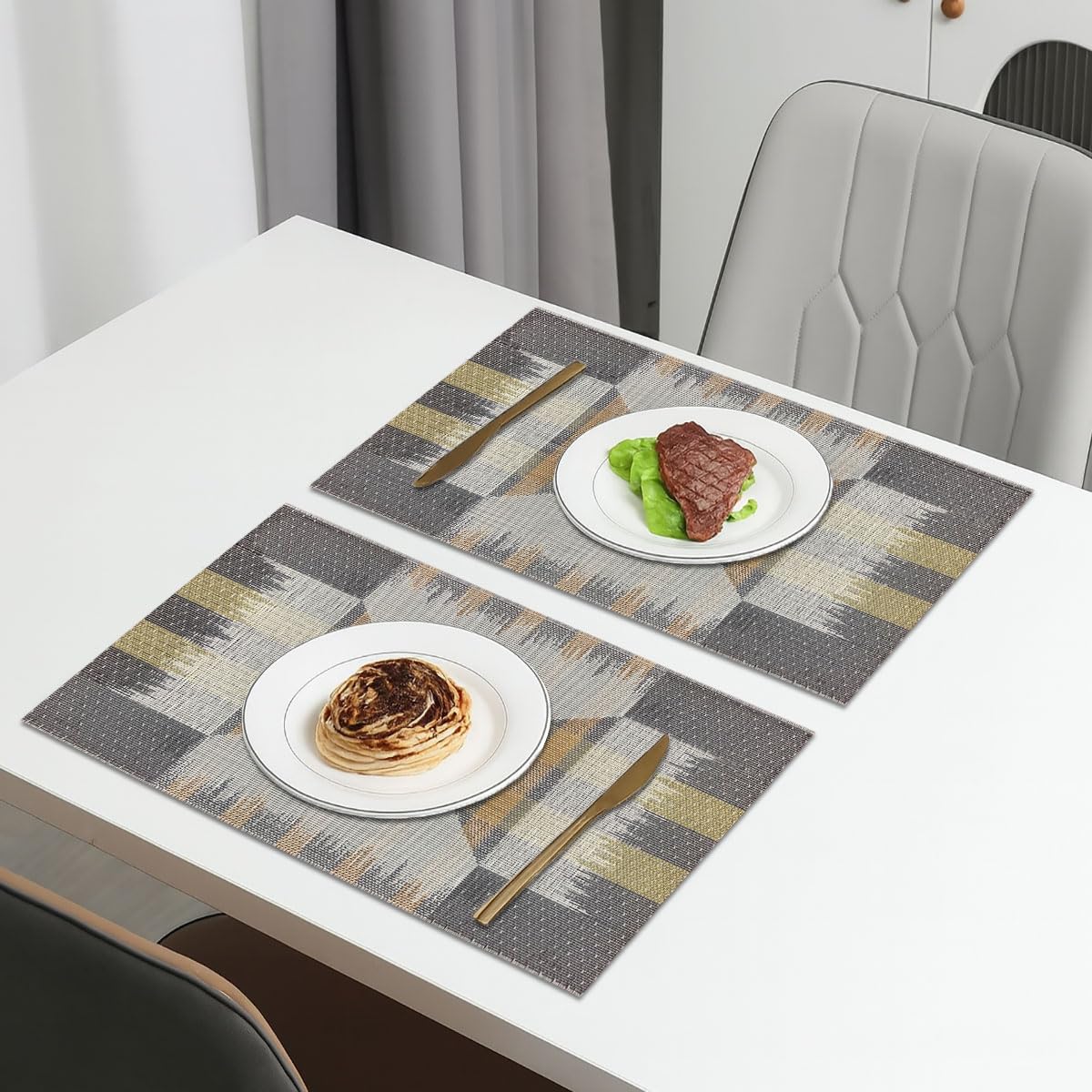 PVC Vinyl Cross Design Placemat 6 Pcs Set (30x45 CM)